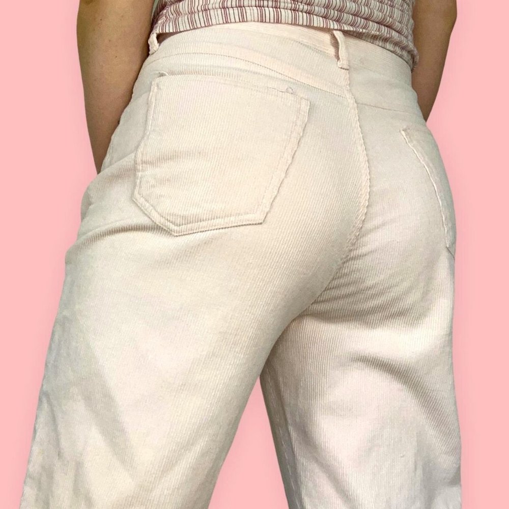 Vintage Bill Blass Pastel Pink Straight Leg Corduroy Pants